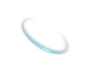 Fototapeta na wymiar A soft blue circular light trail with a glowing curved motion on a light PNG background. Abstract swirl effect for magical overlays, energy rings, and dynamic designs.