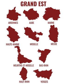 Vector Map of departments of Grand Est, France