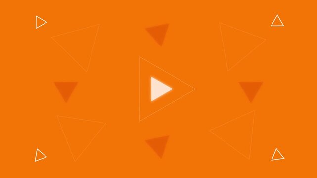vibrant geometric triangles rotating on bright orange background