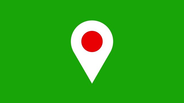 Abstract location icon fast tracking map pin icon animation on black background. digital city map symbolizing precise navigation location tracking and destination finding 