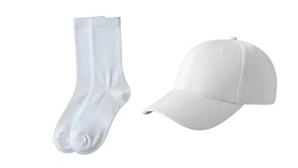 Fototapeta premium White sports socks and baseball cap