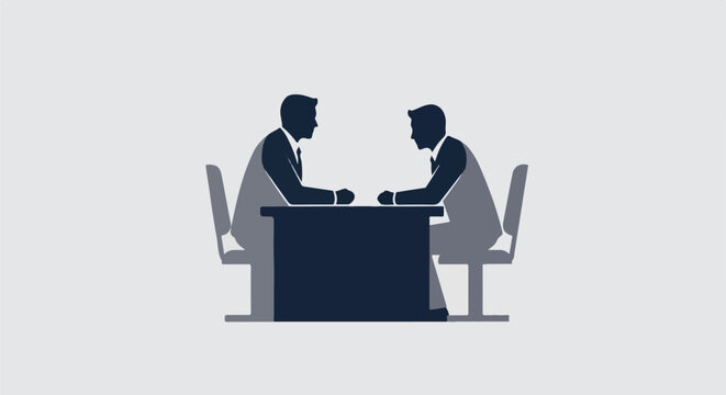 Businessmen negotiating at a desk in office