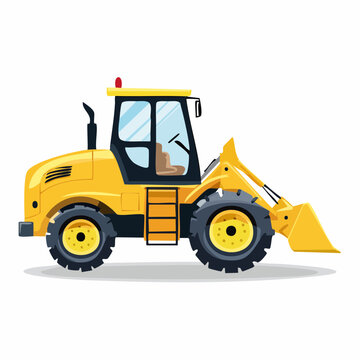 Yellow Front Loader Construction Vehicle Illustration