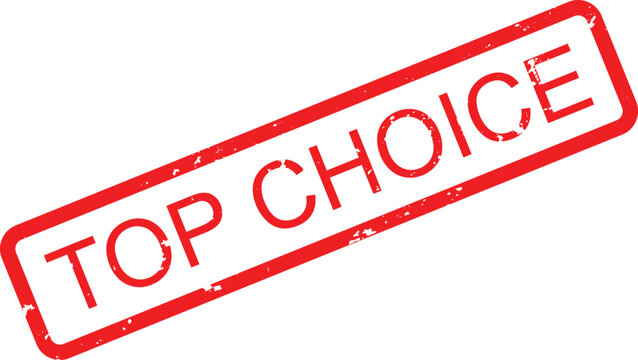A vibrant red grunge stamp indicating an item or selection that is considered a top choice
