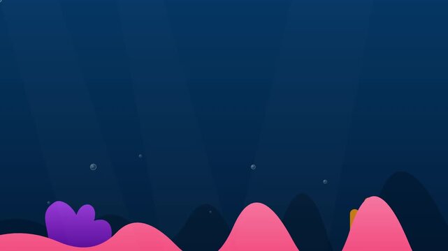 underwater coral reef with drifting water bubbles
