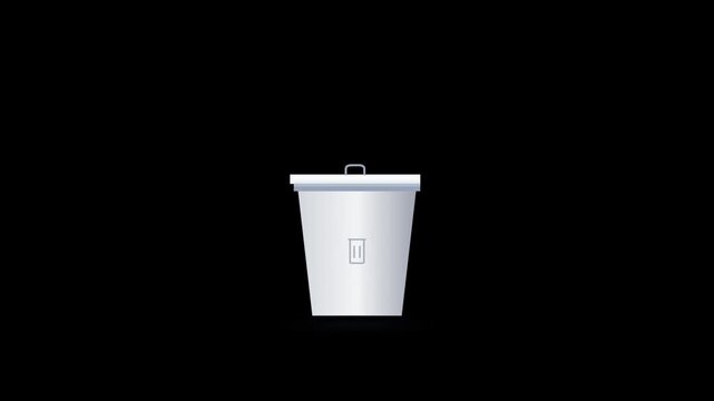 Trash Can Delete Remove Waste Bin Clean Animation