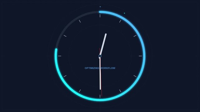 time management digital clock business productivity animation