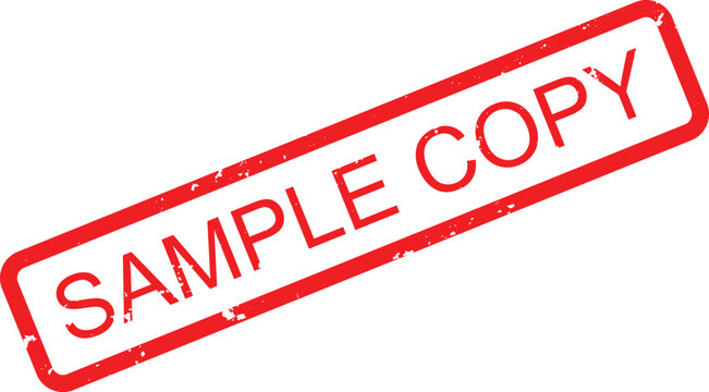 Grunge red rubber stamp clearly indicating a SAMPLE COPY, designed for preview and demonstration purposes