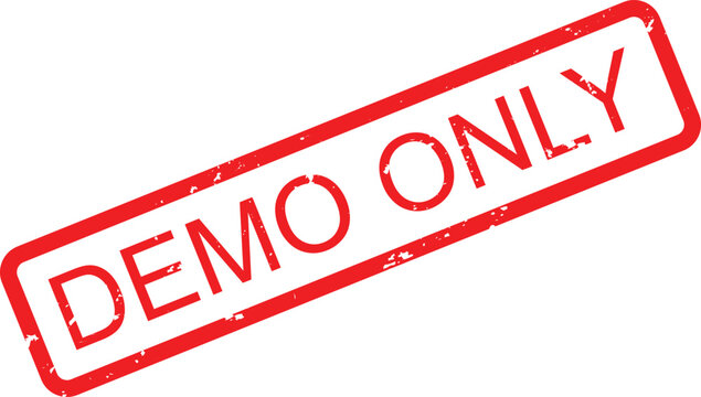Grungy red DEMO ONLY stamp for demonstration versions and limited access content