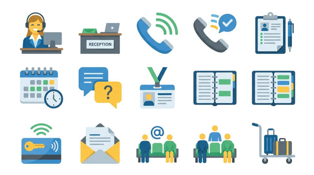 Collection of Business and Communication Icons for Services.