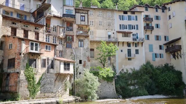 Hanging houses in Pont en Royans, France