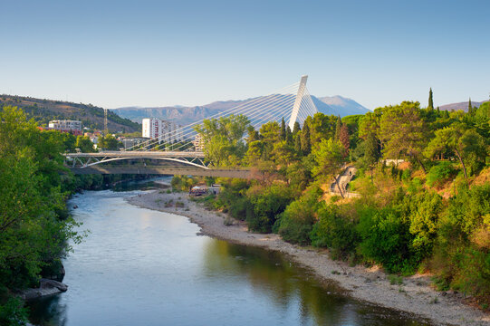 Moraca River bridges Podgorica, Montenegro