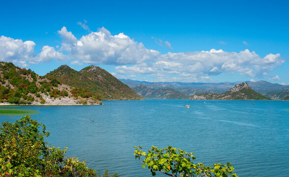 Skadar lake landscape boat Montenegro
