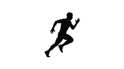 Obraz premium running man silhouette on white background