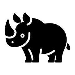Obraz premium Black filled illustration of a rhino