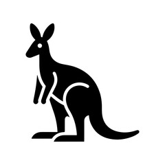 Naklejka premium Black filled illustration of a kangaroo
