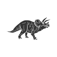 Hand drawn doodle of a prehistoric triceratops dinosaur for vintage retro design © josepperianes