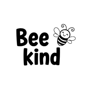 Bee kind with a cute cartoon bee illustration, celebrating the importance of kindness and positivity. vector illustration