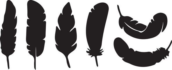 Black feather silhouettes on white background © Mst. Taslima Akhter