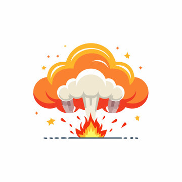 Explosion and Fire Cartoon Illustration