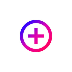 Fototapeta premium Add New Button and Plus Interface Modern Gradient Vector Icon