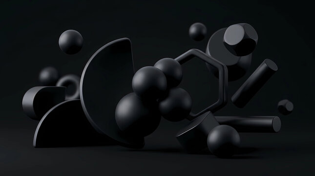 black and white 3d render of a chrome sphere