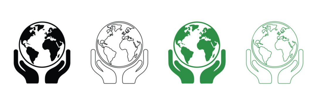 Planet Earth in Human Hands Hand Drawn Vector Illustration for Environmental Protection, Sustainability and Global Ecology Concepts