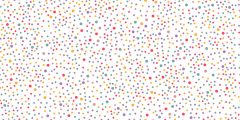 Colorful polka dot seamless pattern vector background abstract confetti texture for party wallpaper © AestheticX