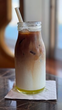 A Bottle of Pistachio Flavoed Ice Latte Coffee