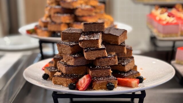 A Stack of Peanut Butter Brownies