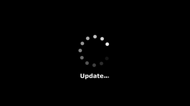 System software update or upgrade icon update download sign processing concept uploading Installing Update loading bar animation 4K animation with alpha channel on transparent background