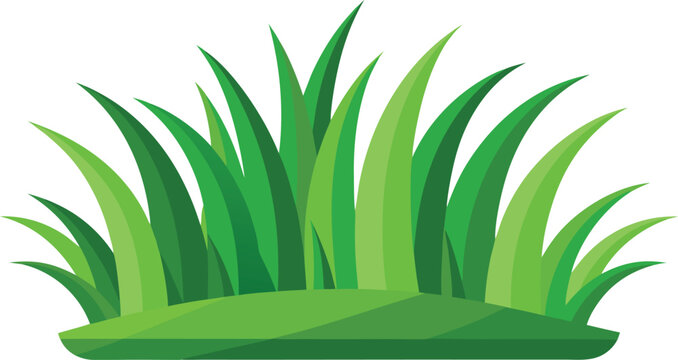 Realistic Green Grass Border Vector Set Isolated on Transparent Background