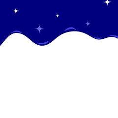 Obraz premium Starry night sky dripping fluid background. Dark blue liquid wave with magic sparkling stars vector illustration.