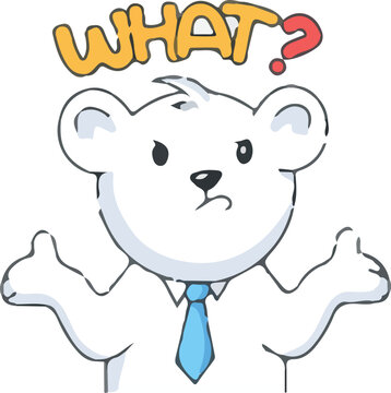 Confused Shrugging Office Polar Bear What Sticker