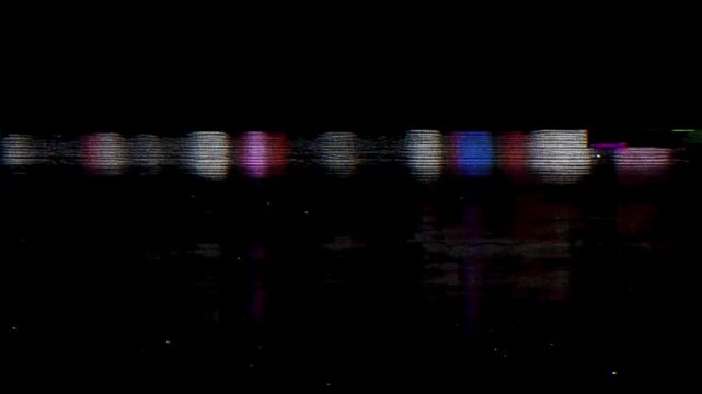 Retro VHS static signal distortion with analog television interference, noisy scanlines, and colorful digital glitch transition effect