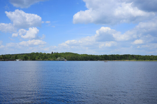 View from Caputh Palace in the municipality of Schwielowsee of Lake Templin, Brandenburg &ndash; Germany