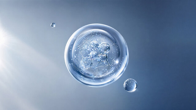 Single Cell Under Microscope on Blue Background