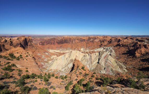 Sandstone crater, Upheaval Dome, crater, Island in the Sky, Canyonlands National Park, Utah, USA