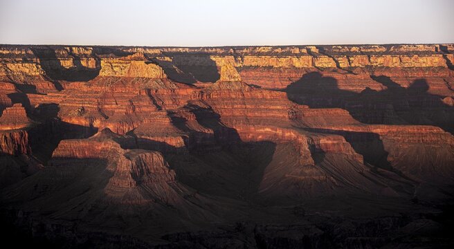 Canyon landscape, eroded rock landscape, Grand Canyon in the evening light, The Abyss, South Rim, Grand Canyon National Park, Arizona, USA