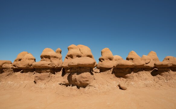 Eroded Hoodoos, Entrada Sandstone Rock Formation, Goblin Valley State Park, San Rafael Reef, Utah, Southwest, USA