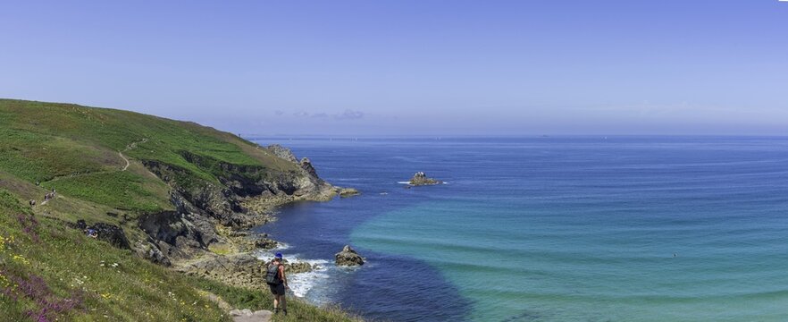 Hiking trail to the Pointe du Raz, Plogoff, D&eacute;partement Finist&egrave;re, France