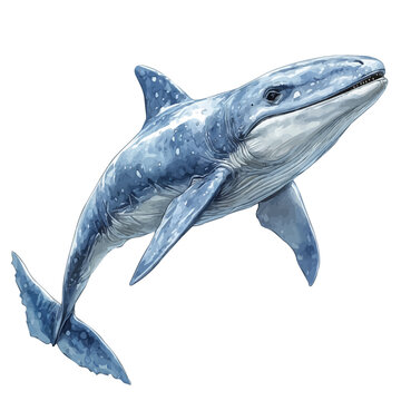 Ichthyosaurus, graceful vector watercolor painting with soft flowing strokes and subtle highlights, isolated on a white background.