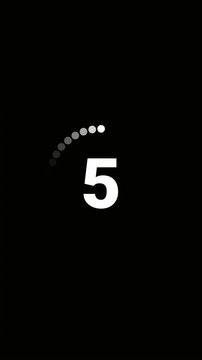 A simple 10-second countdown timer with white text (black background, dot meter included).