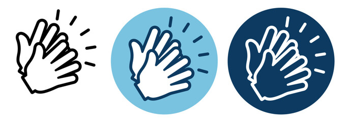 Obraz premium 拍手ハンドアイコン 称賛・リアクションのジェスチャー素材セット Clapping Hands Icon Applause Gesture Reaction Symbol Set 