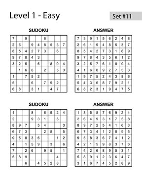 Easy Sudoku Puzzle and Solution Set 11