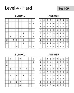 Hard Sudoku Puzzle and Solution Set 09
