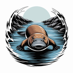 Large brown aquatic mammal in water. © Ashiq