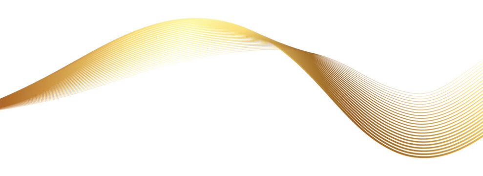 Gold flowing stripes motion design elegance wave vector