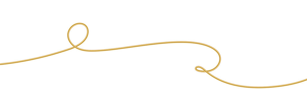 Metallic gold string spiral luxury jewelry cord vector
