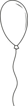 Balloon Floating With String Line Art